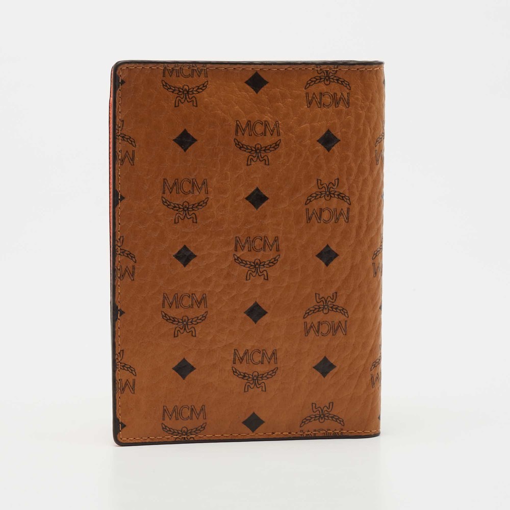 Mcm Cognac Visetos Coated Canvas Passport Holder Gem